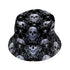 Gothic Spider Skull Bucket Hat Gray Stitching
