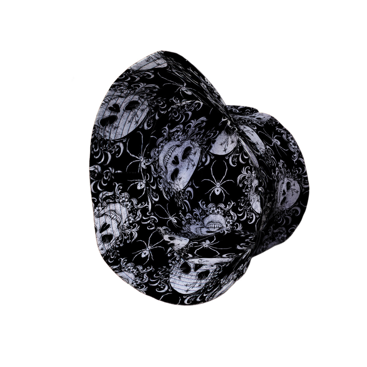 Gothic Spider Skull Bucket Hat Side View