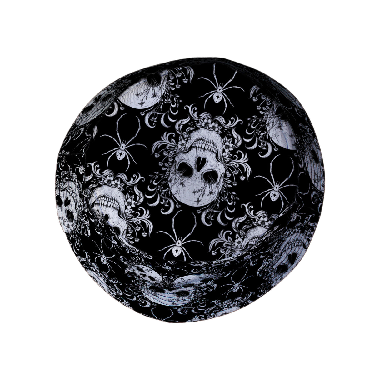 Gothic Spider Skull Bucket Hat Top View