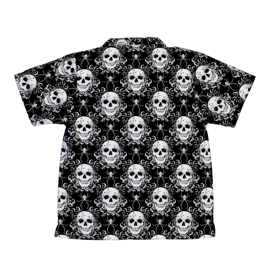 Gothic Spider Skull Youth Hawaiian Shirt Back