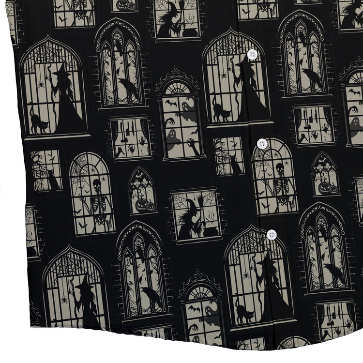 Gothic Windows Button Up Shirt Geek Nerd 0925 adult sizing All Adult Button Up Shirts