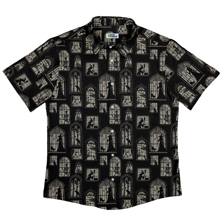 Gothic Windows Button Up Shirt Geek Nerd 0925 adult sizing All Adult Button Up Shirts