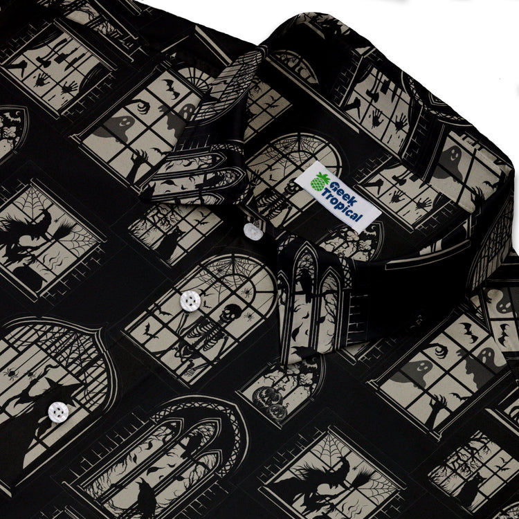 Gothic Windows Button Up Shirt Geek Nerd 0925 adult sizing All Adult Button Up Shirts