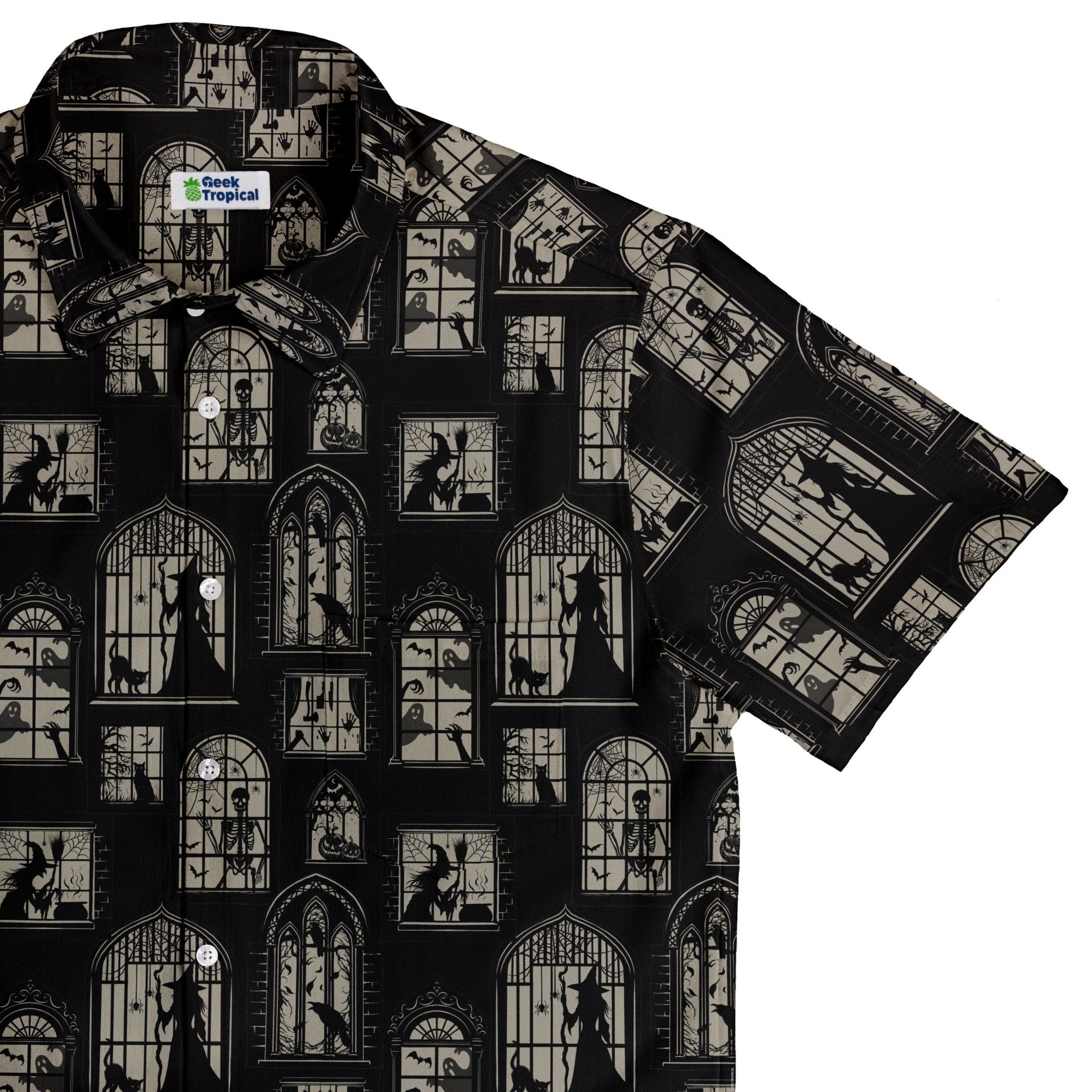 Gothic Windows Button Up Shirt Geek Nerd 0925 adult sizing All Adult Button Up Shirts