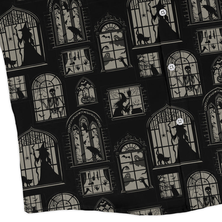 Gothic Windows Long Sleeve Button Up Shirt Geek Nerd 0925 adult sizing All Adult Button Up Shirts