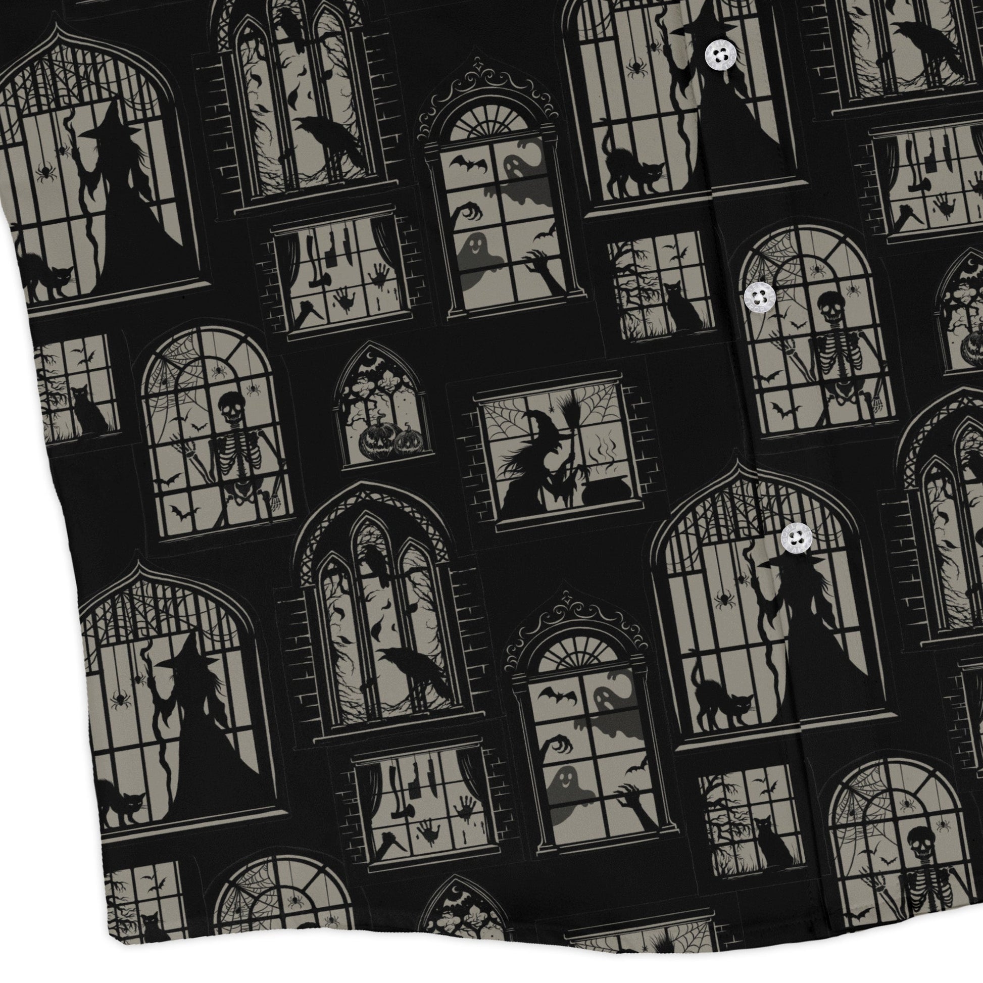 Gothic Windows Long Sleeve Button Up Shirt Geek Nerd 0925 adult sizing All Adult Button Up Shirts