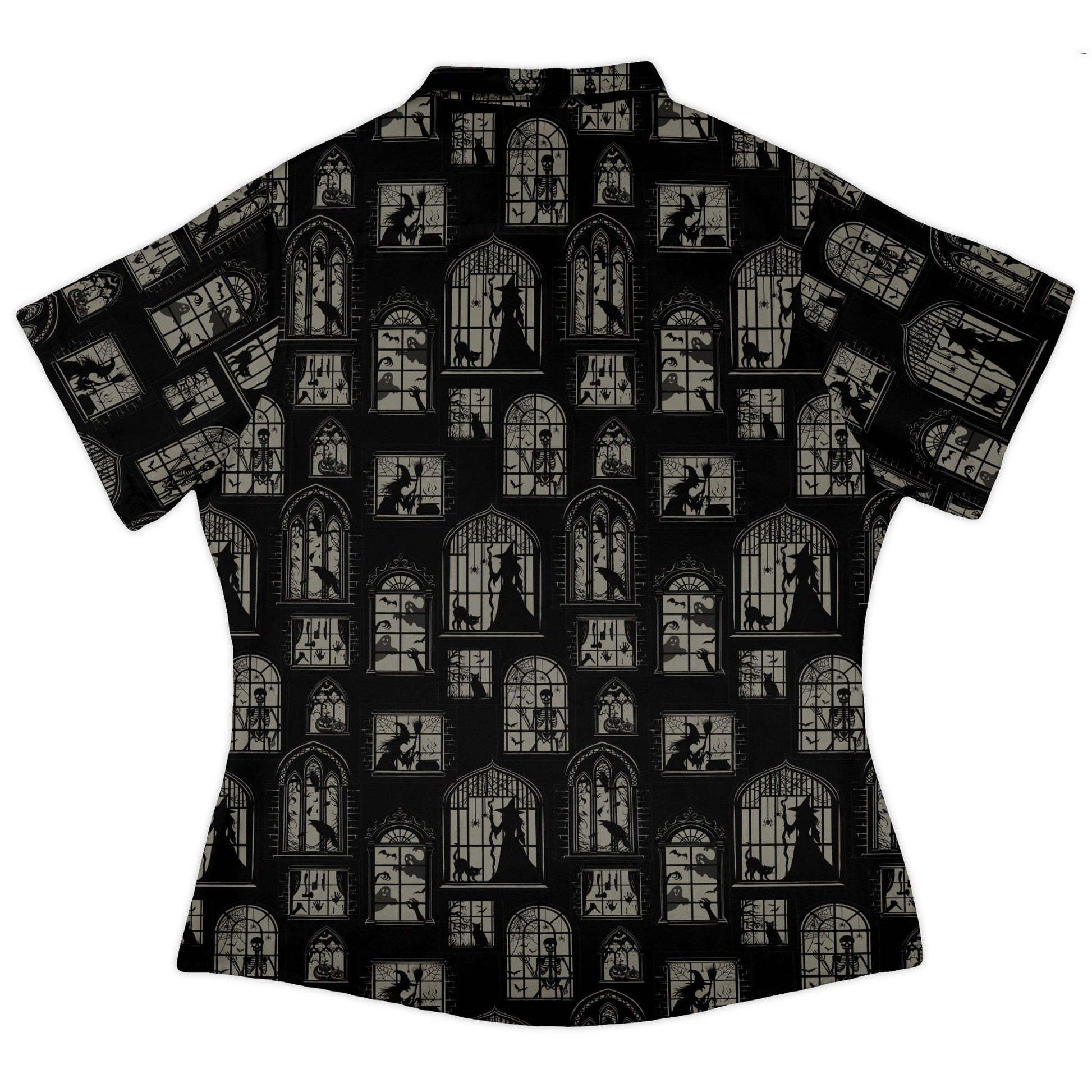Gothic Windows Curvy Button Up Shirt Geek Nerd 0925 All Adult Button Up Shirts Design by Episodic