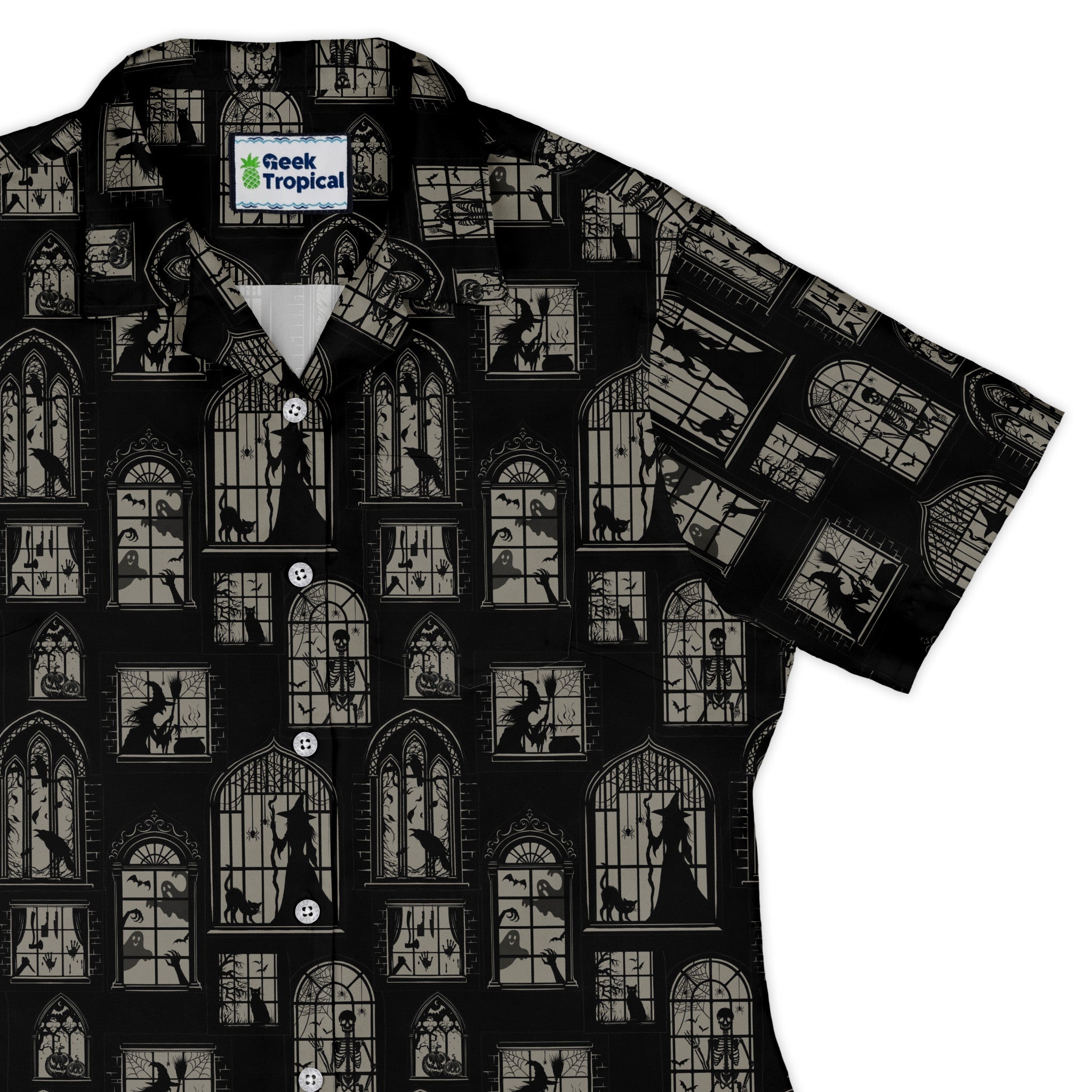Gothic Windows Curvy Button Up Shirt Geek Nerd 0925 All Adult Button Up Shirts Design by Episodic