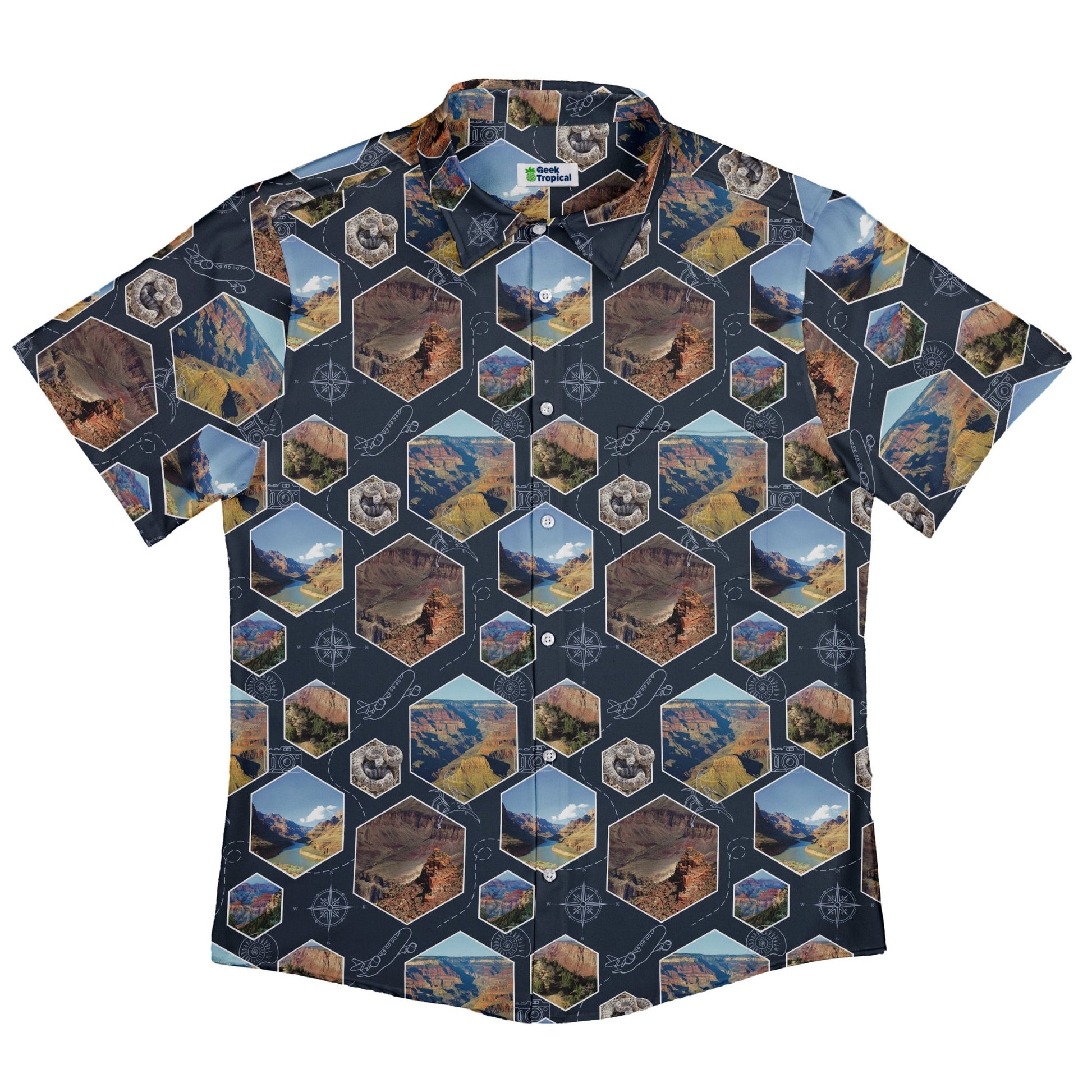 Grand Canyon Wonder Button Up Shirt Geek Nerd 0925 adult sizing All Adult Button Up Shirts
