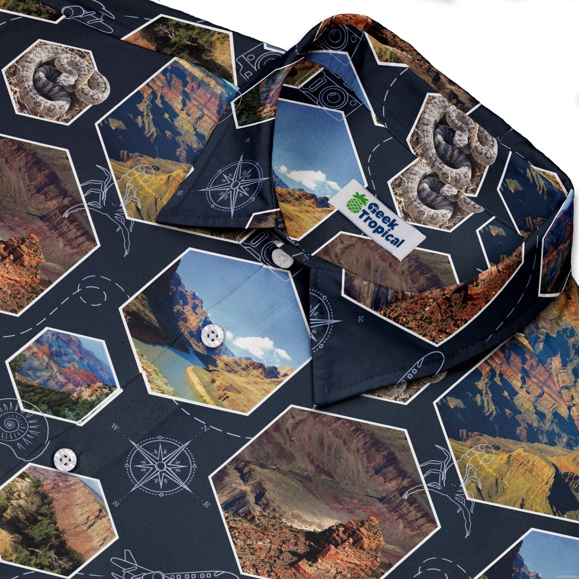 Grand Canyon Wonder Button Up Shirt Geek Nerd 0925 adult sizing All Adult Button Up Shirts