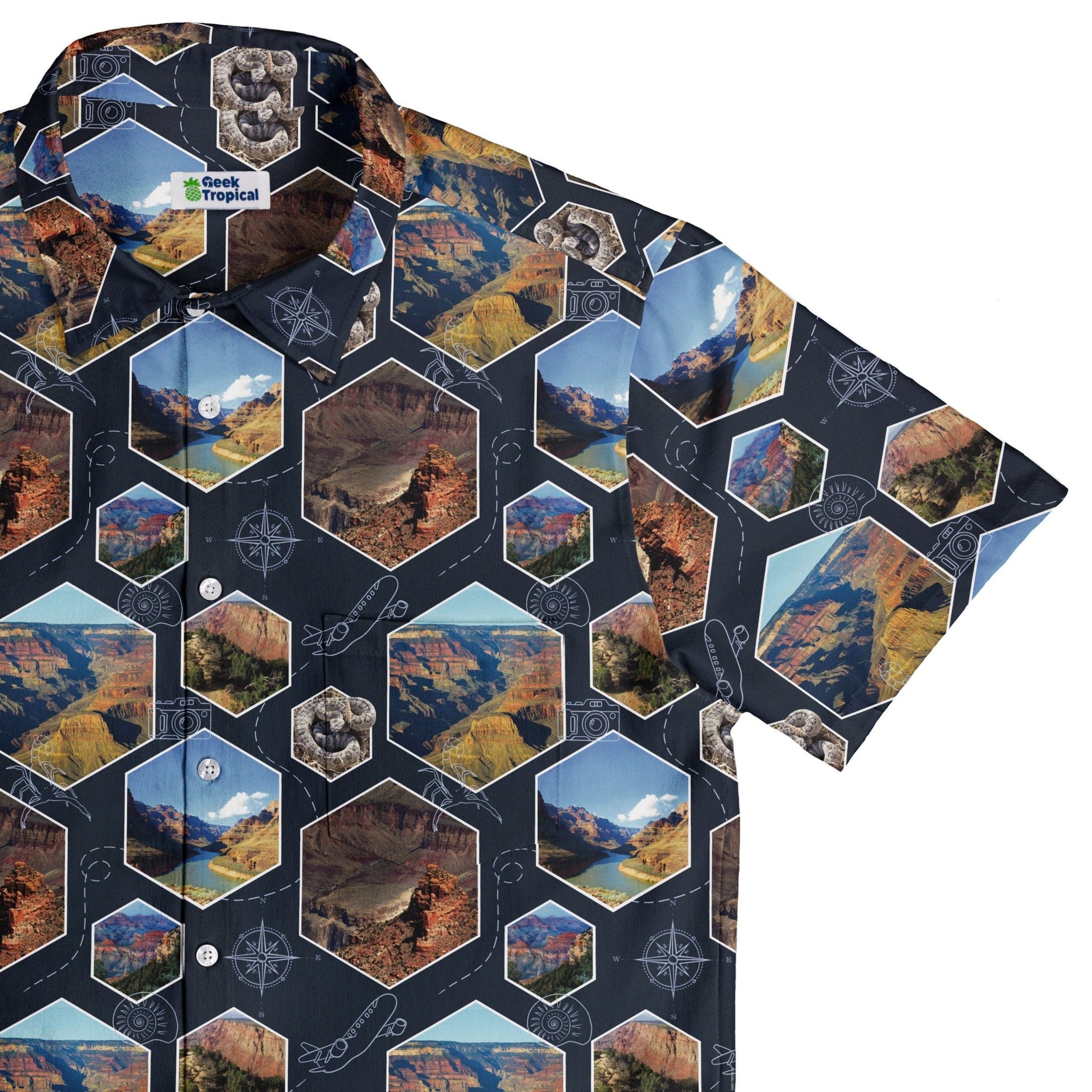 Grand Canyon Wonder Button Up Shirt Geek Nerd 0925 adult sizing All Adult Button Up Shirts