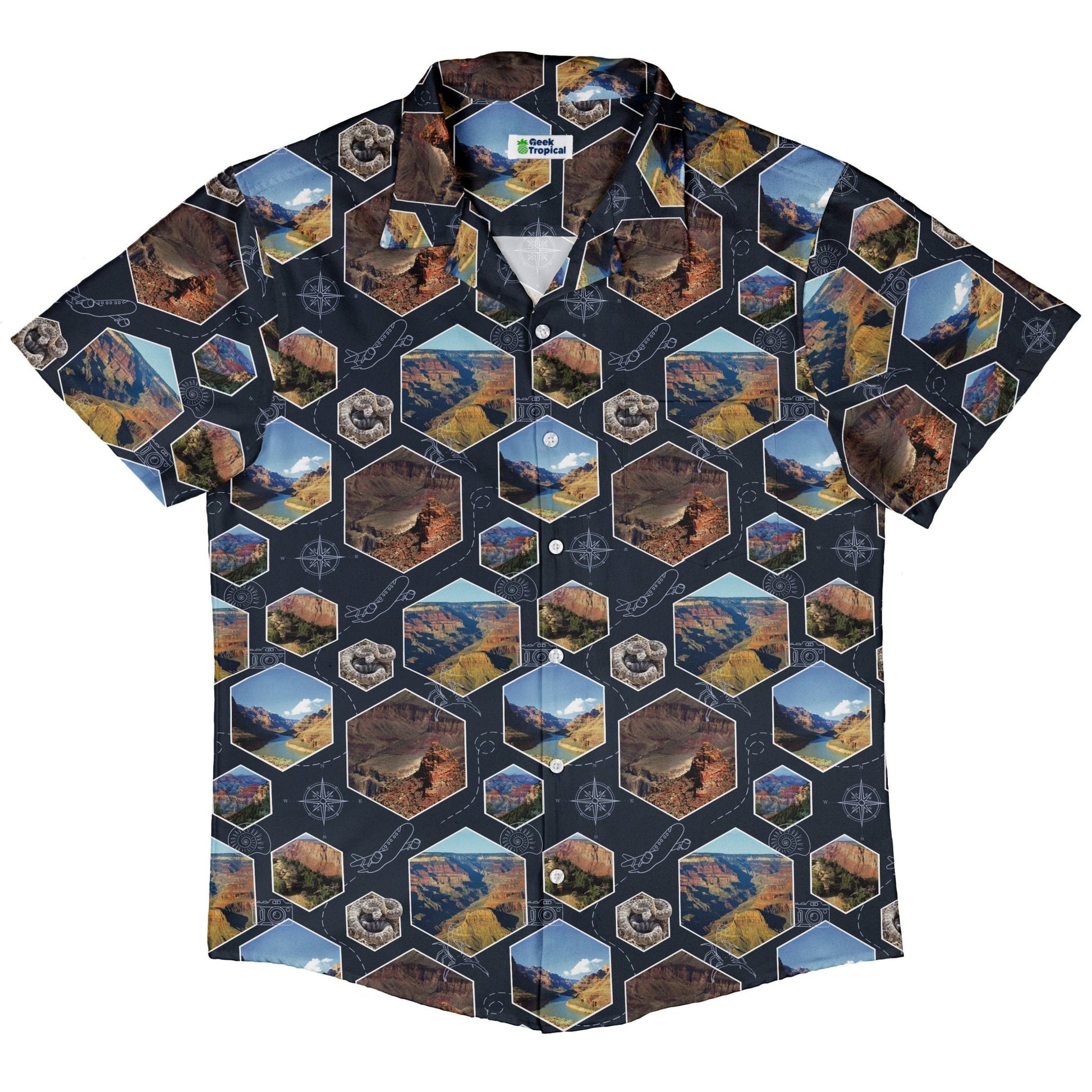 Grand Canyon Wonder Button Up Shirt Geek Nerd 0925 adult sizing All Adult Button Up Shirts