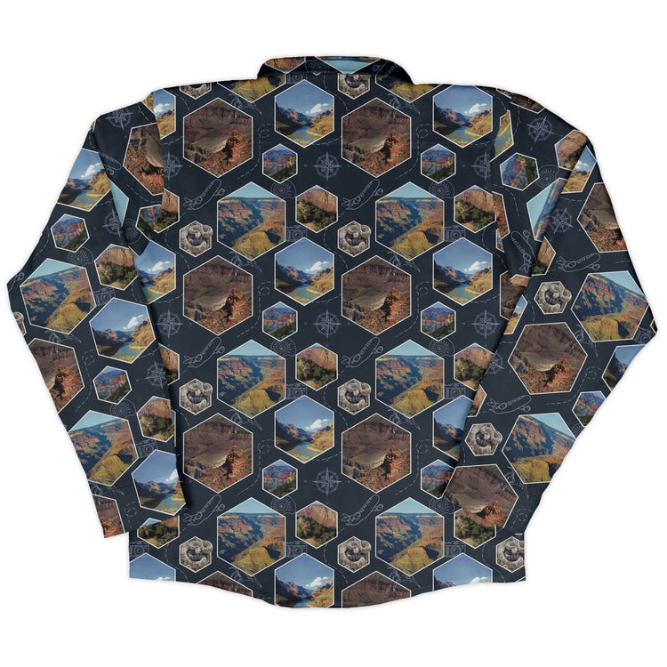 Grand Canyon Wonder Long Sleeve Button Up Shirt Geek Nerd 0925 adult sizing All Adult Button Up Shirts