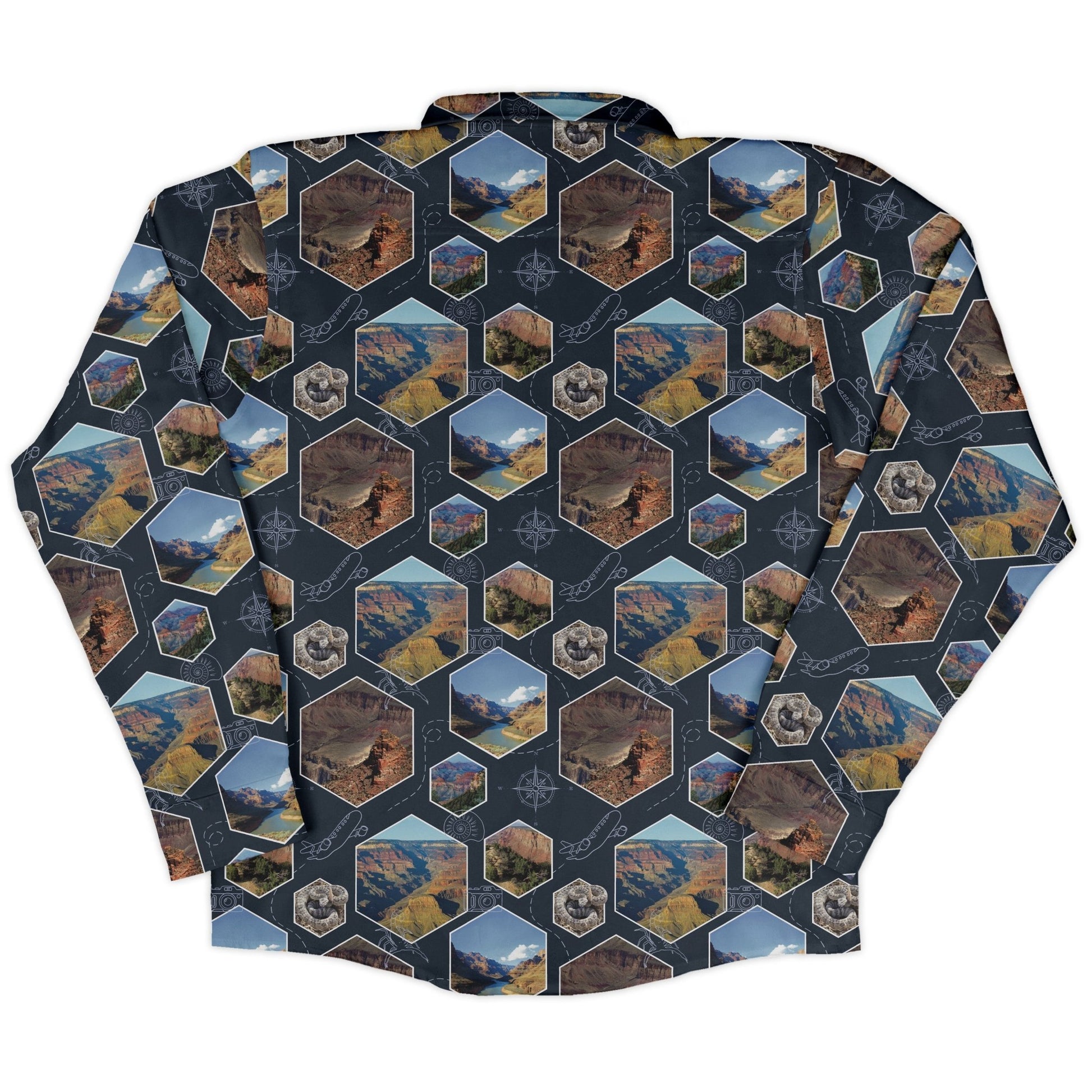 Grand Canyon Wonder Long Sleeve Button Up Shirt Geek Nerd 0925 adult sizing All Adult Button Up Shirts