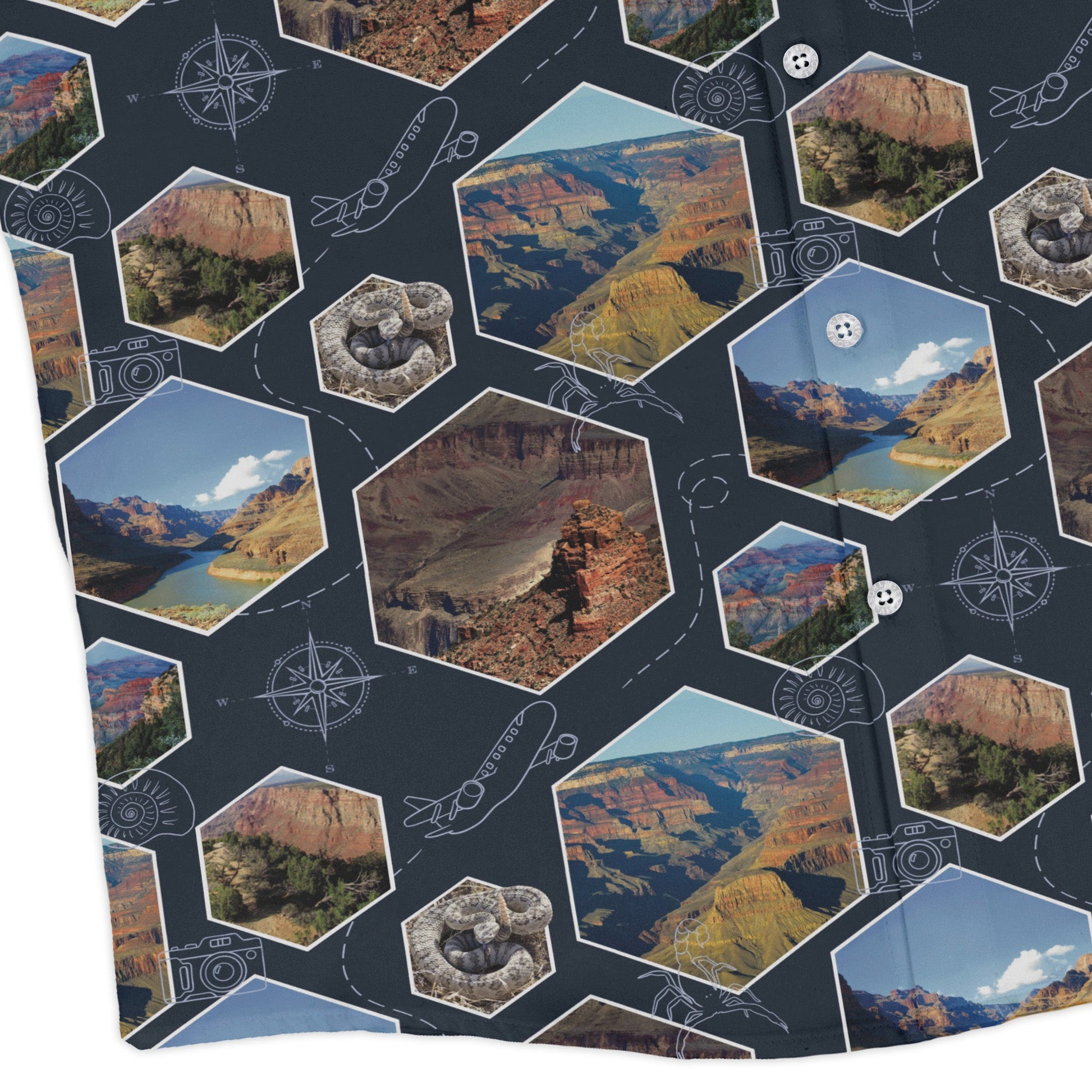 Grand Canyon Wonder Long Sleeve Button Up Shirt Geek Nerd 0925 adult sizing All Adult Button Up Shirts