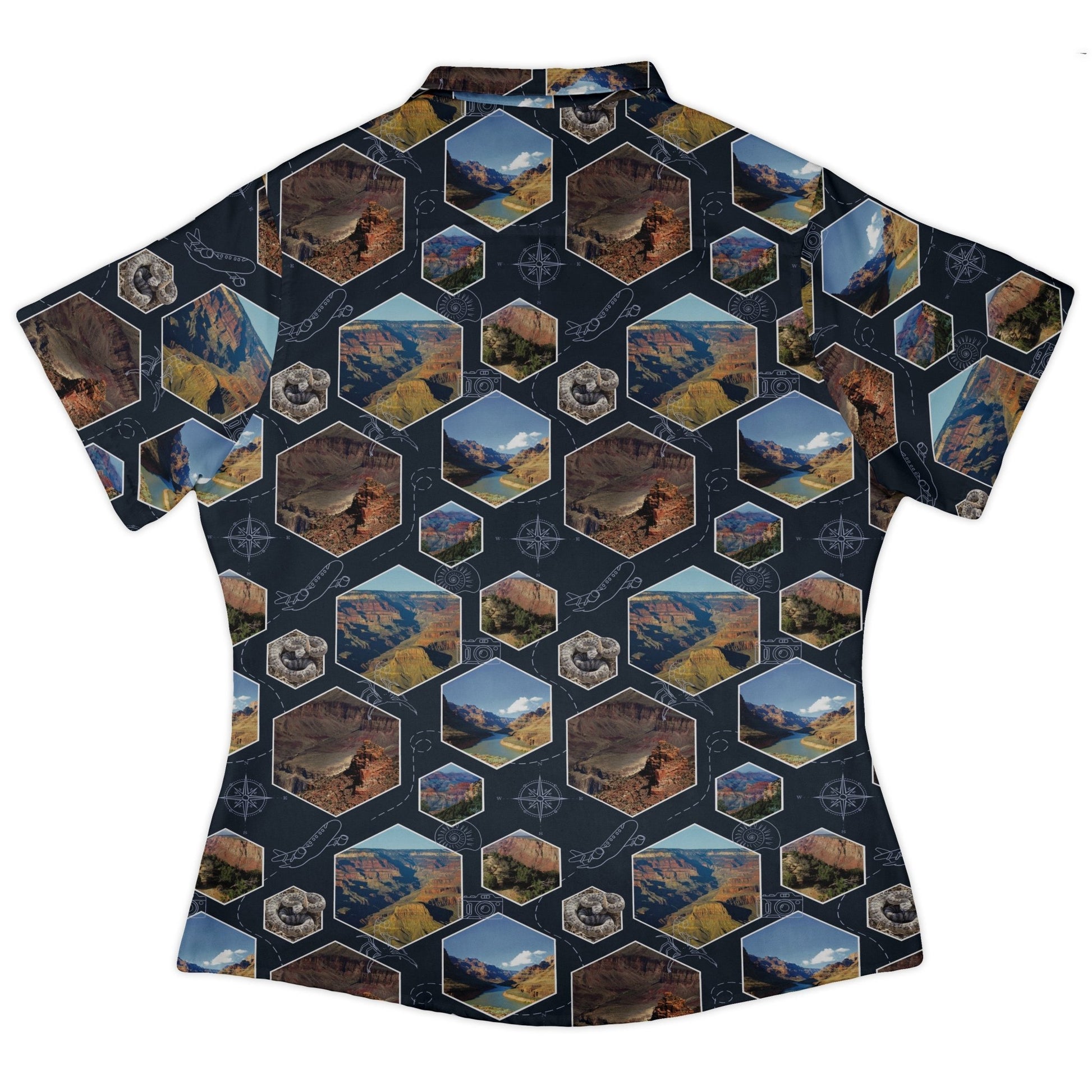 Grand Canyon Wonder Curvy Button Up Shirt Geek Nerd 0925 All Adult Button Up Shirts Designs by Nathan