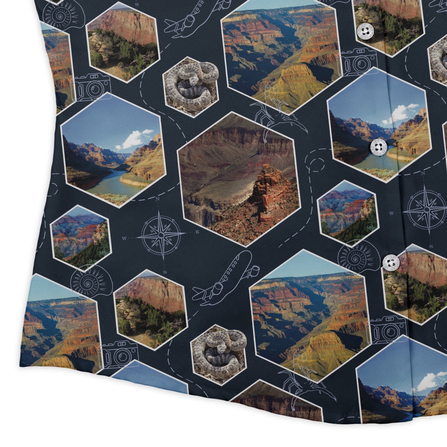 Grand Canyon Wonder Curvy Button Up Shirt Geek Nerd 0925 All Adult Button Up Shirts Designs by Nathan