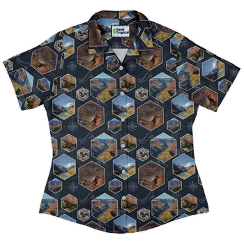 Grand Canyon Wonder Curvy Button Up Shirt Geek Nerd 0925 All Adult Button Up Shirts Designs by Nathan