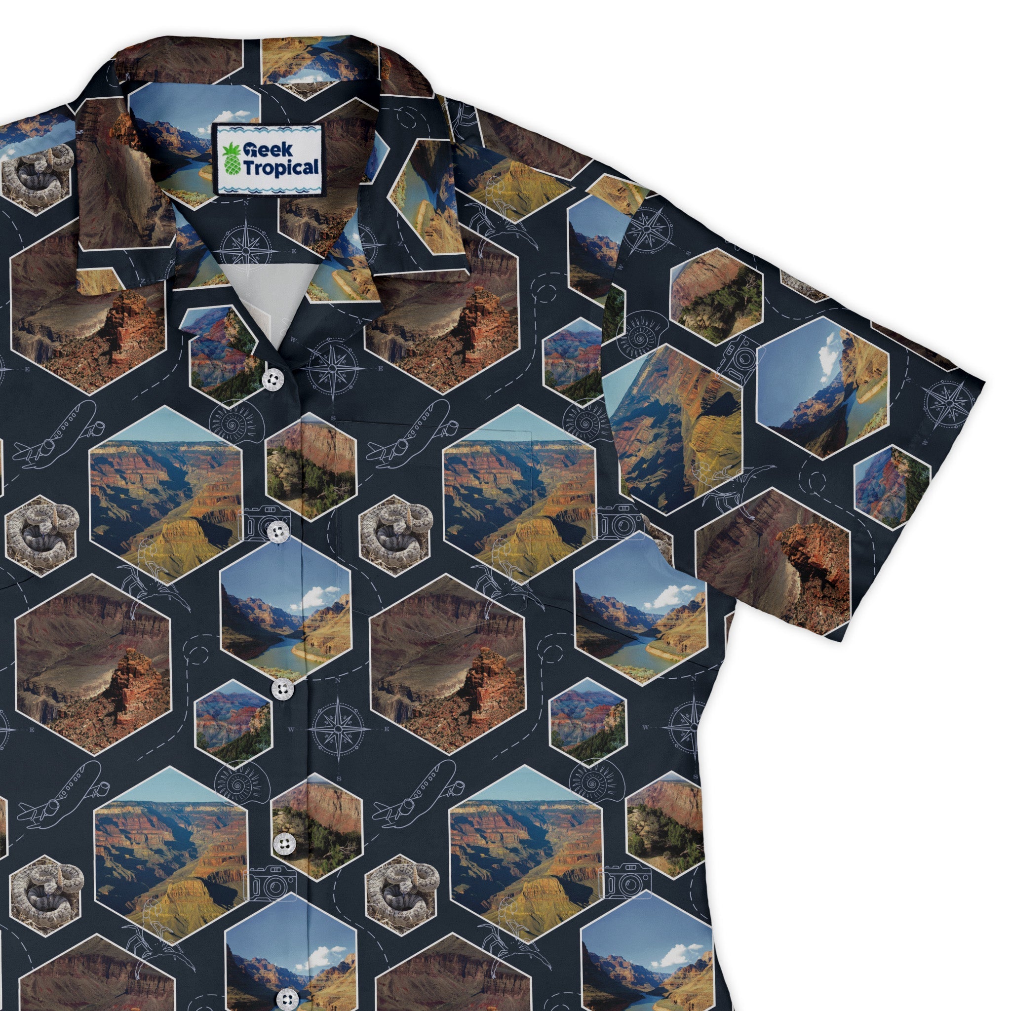 Grand Canyon Wonder Curvy Button Up Shirt Geek Nerd 0925 All Adult Button Up Shirts Designs by Nathan