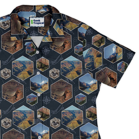 Grand Canyon Wonder Curvy Button Up Shirt Geek Nerd 0925 All Adult Button Up Shirts Designs by Nathan