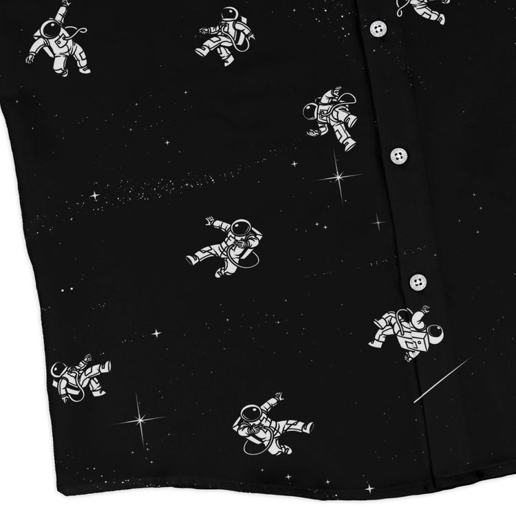 Gravity Reloaded Space Long Sleeve Button Up Shirt Geek Nerd adult sizing Design by Tobe Fonseca FLOW DESC WRITING