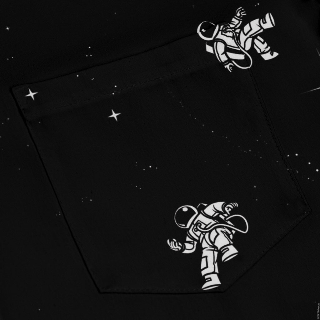 Gravity Reloaded Space Long Sleeve Button Up Shirt Geek Nerd adult sizing Design by Tobe Fonseca FLOW DESC WRITING