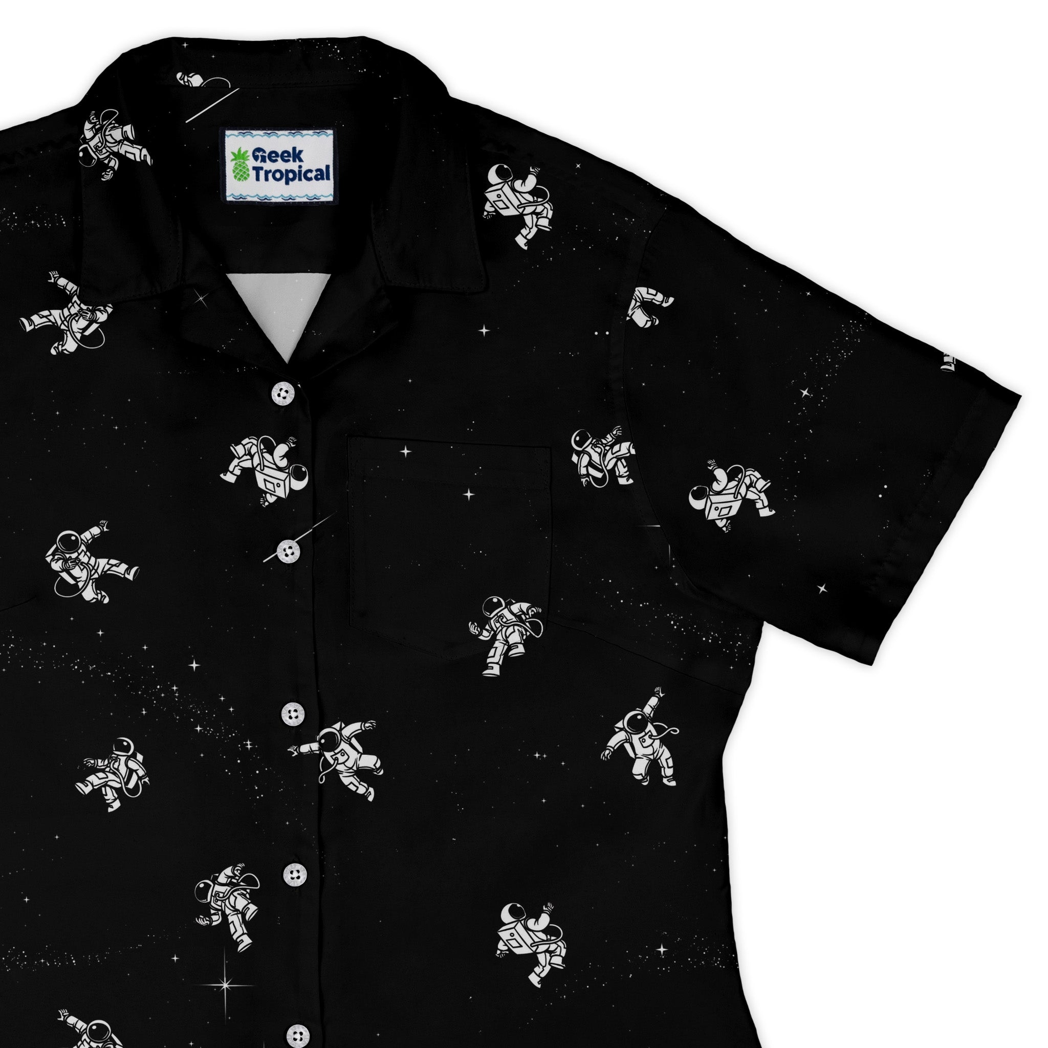 Gravity Reloaded Space Curvy Button Up Shirt Geek Nerd Design by Tobe Fonseca outer space & astronaut print Q3 - 2