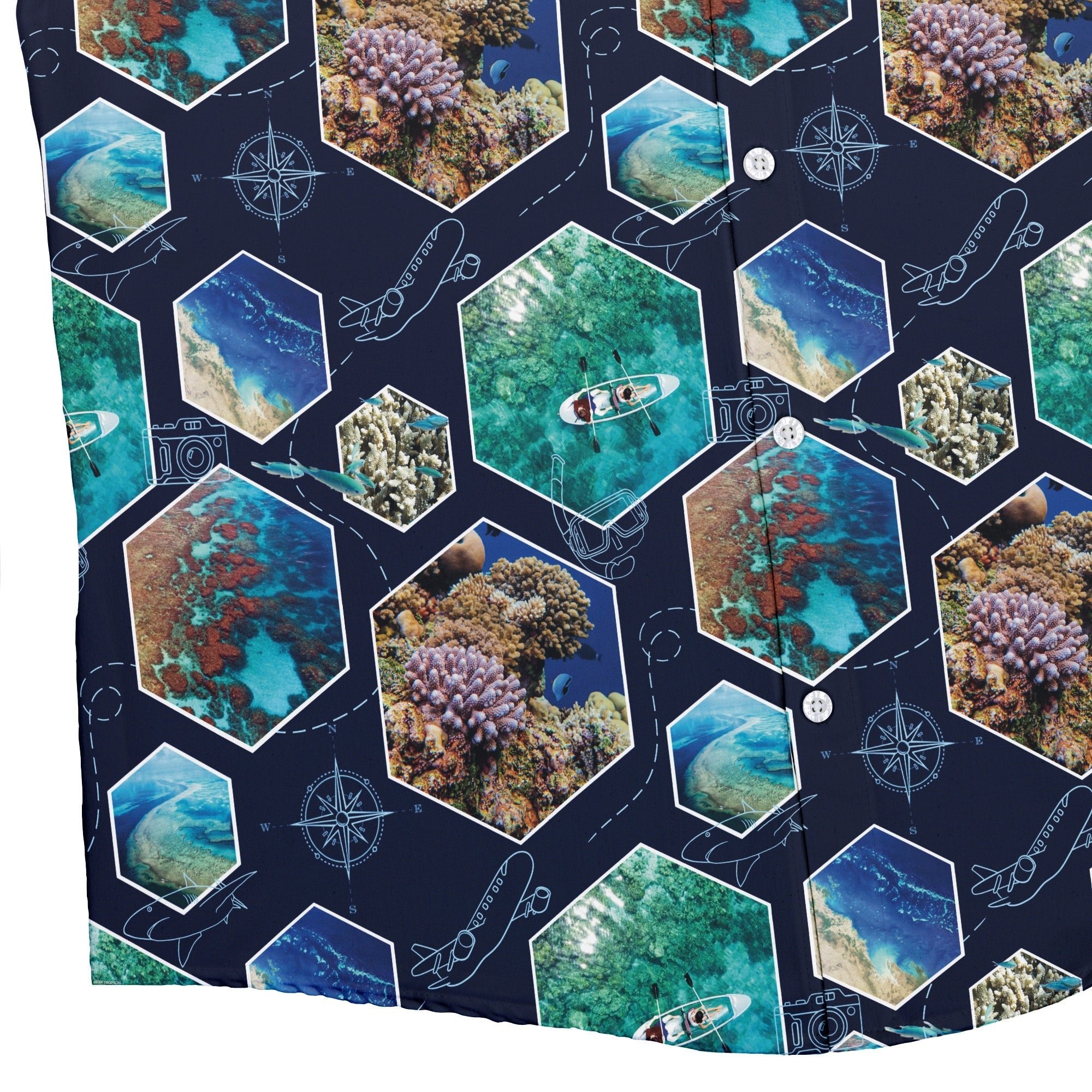 Great Reef Wonder Button Up Shirt Geek Nerd 0925 adult sizing All Adult Button Up Shirts