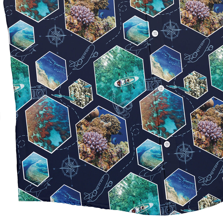 Great Reef Wonder Button Up Shirt Geek Nerd 0925 adult sizing All Adult Button Up Shirts