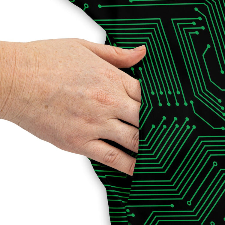 Green Computer Circuits Dress Geek Nerd computer print lx - C