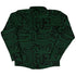 Green Computer Circuits Long Sleeve Button Up Shirt Geek Nerd adult sizing computer print FLOW DESC WRITING