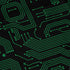 Green Computer Circuits Long Sleeve Button Up Shirt Geek Nerd adult sizing computer print FLOW DESC WRITING