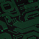 Green Computer Circuits Long Sleeve Button Up Shirt Geek Nerd adult sizing computer print FLOW DESC WRITING