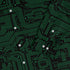 Green Computer Circuits Long Sleeve Button Up Shirt Geek Nerd adult sizing computer print FLOW DESC WRITING