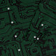 Green Computer Circuits Long Sleeve Button Up Shirt Geek Nerd adult sizing computer print FLOW DESC WRITING