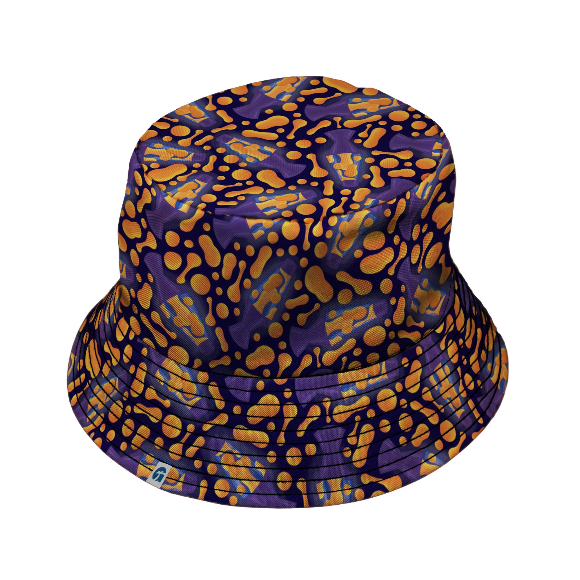 Groovy Lava Lamps Dark Bucket Hat Black Stitching