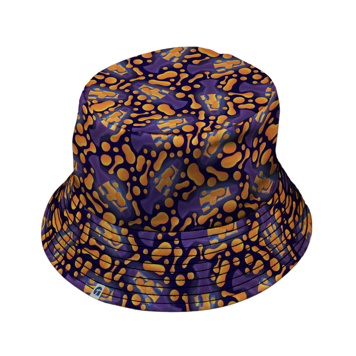 Groovy Lava Lamps Dark Bucket Hat Black Stitching