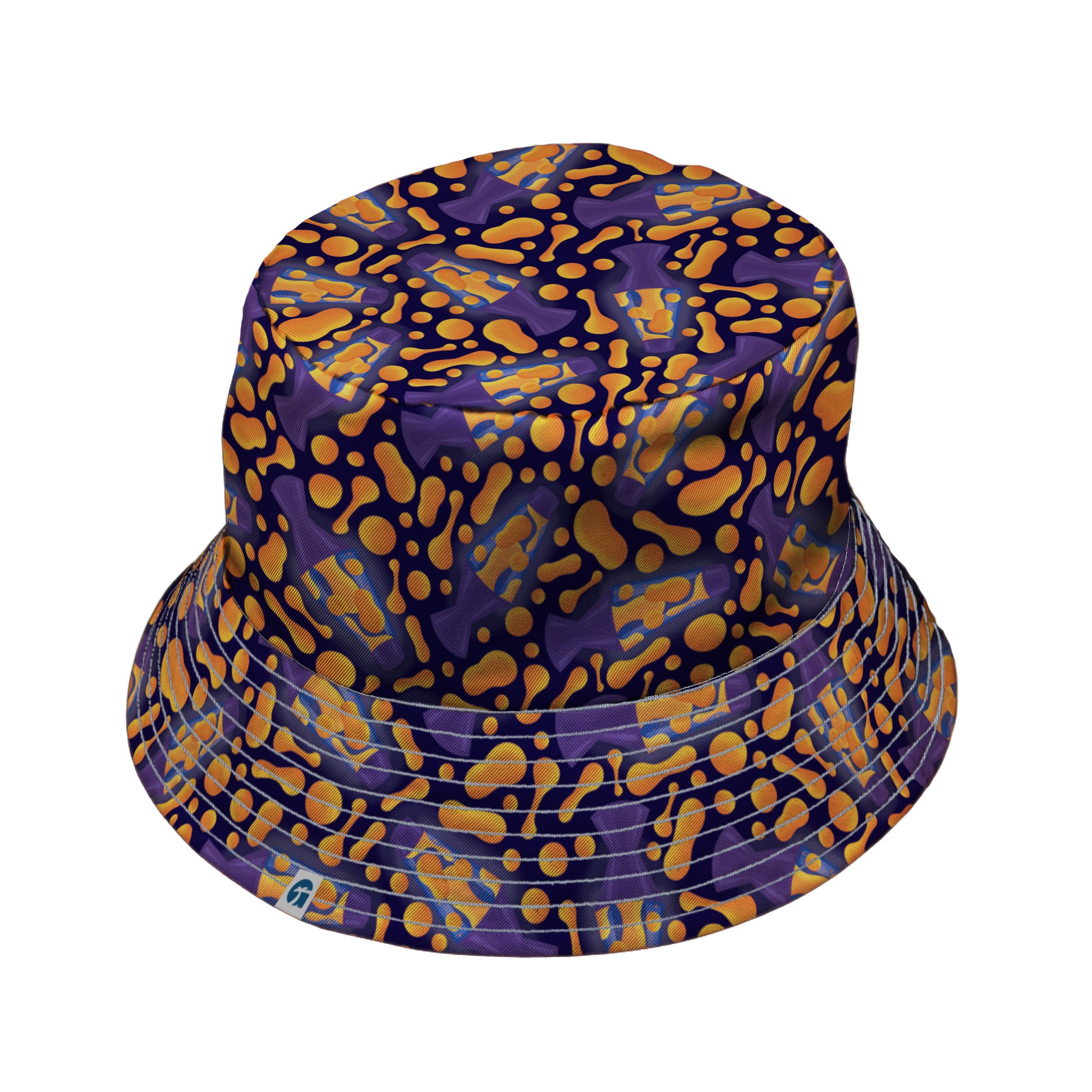 Groovy Lava Lamps Dark Bucket Hat Gray Stitching
