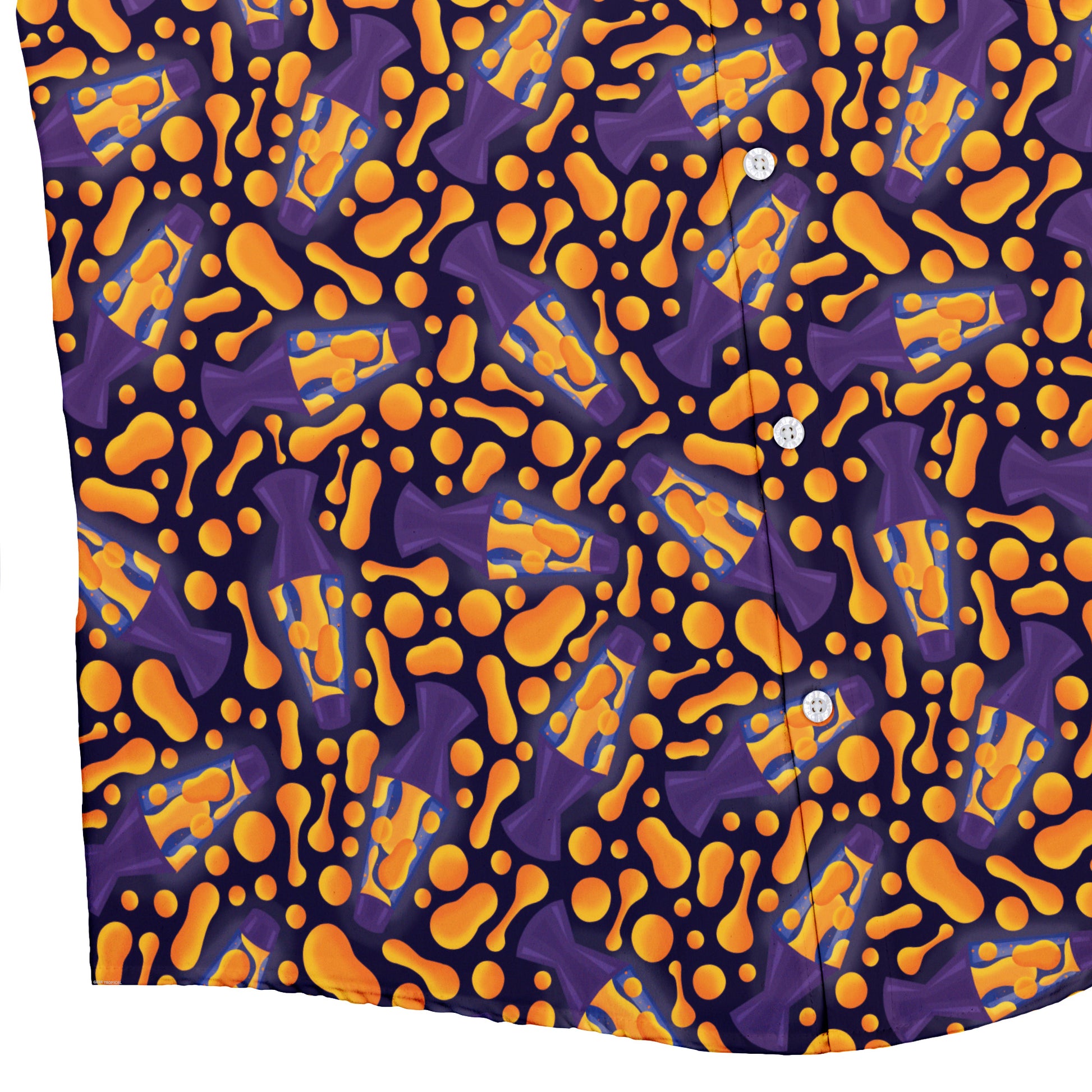 Groovy Lava Lamps Dark Button Up Shirt Bottom Corner