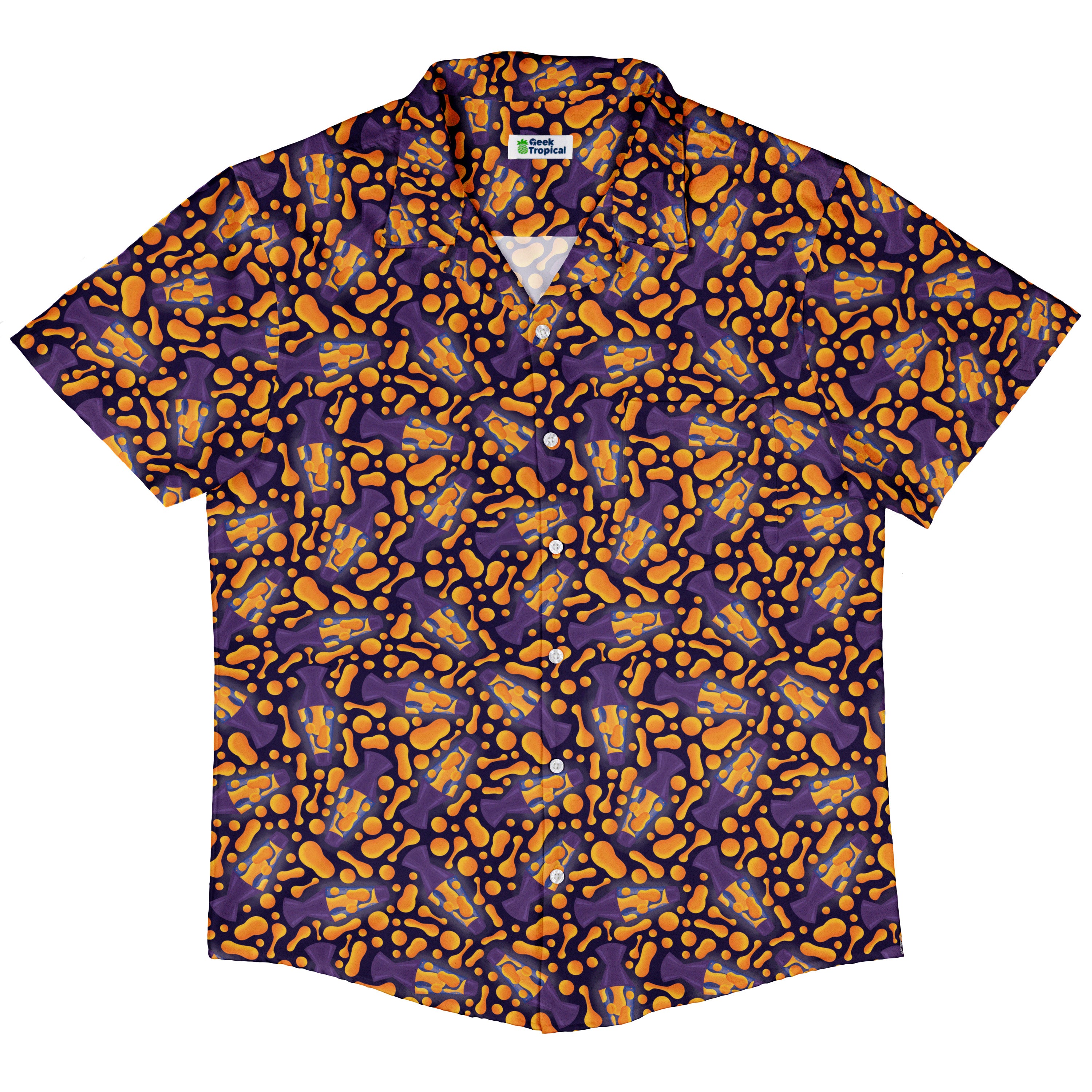 Groovy Lava Lamps Dark Button Up Shirt Hawaiian Front
