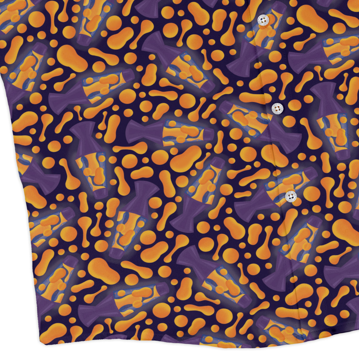Groovy Lava Lamps Dark Long Sleeve Button Up Shirt corner