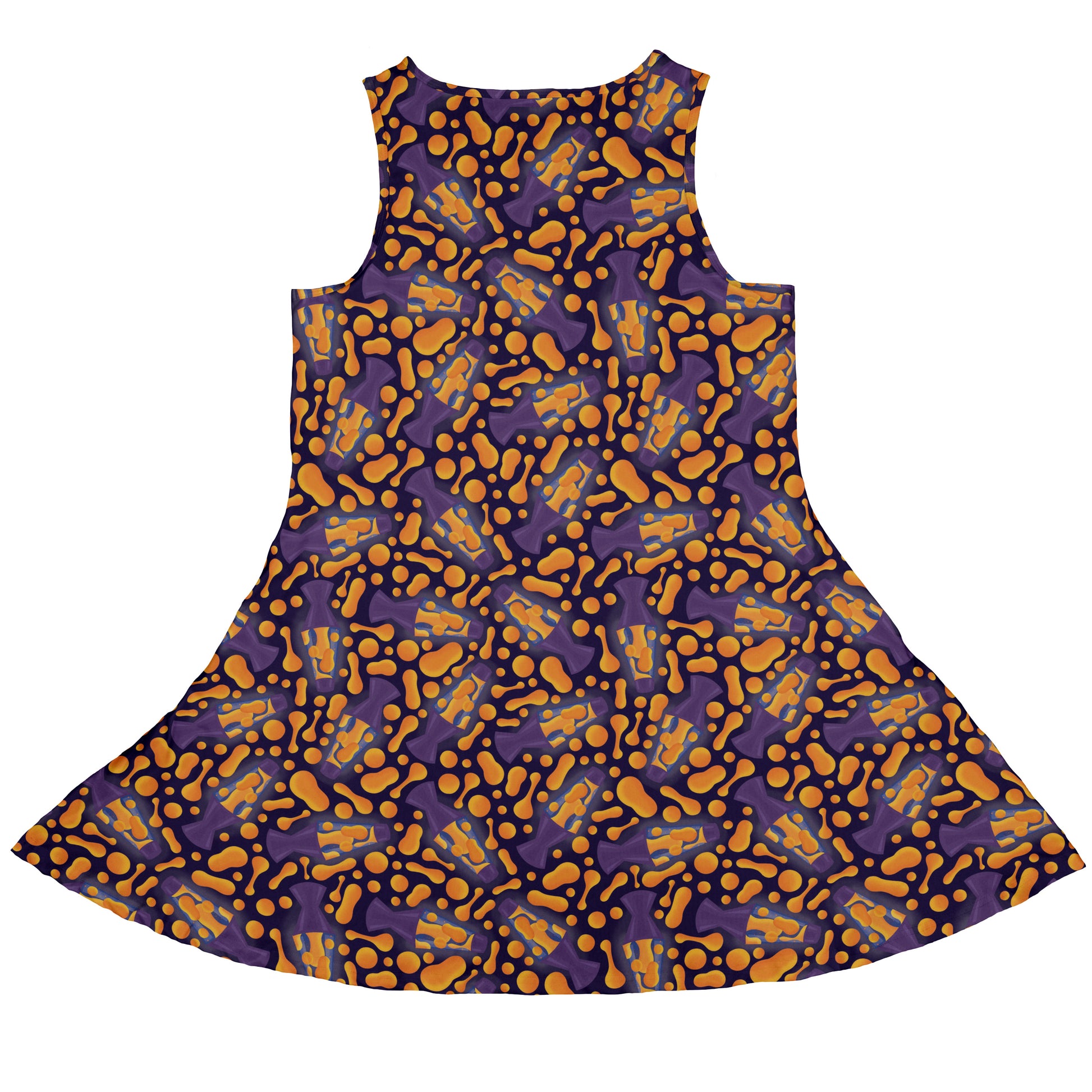 Groovy Lava Lamps Dark Sleeveless Dress back