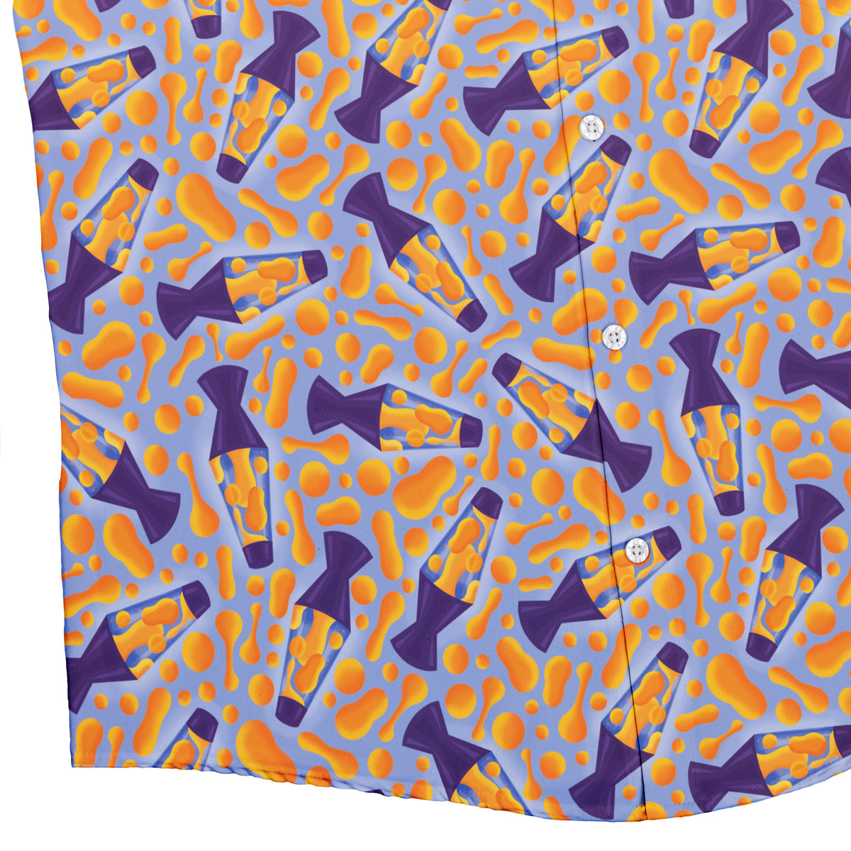 Groovy Lava Lamps Light Button Up Shirt Bottom Corner