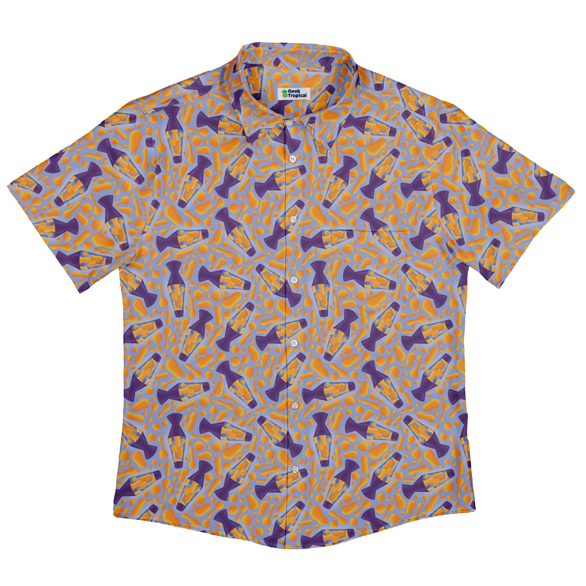 Groovy Lava Lamps Light Button Up Shirt Flat Front