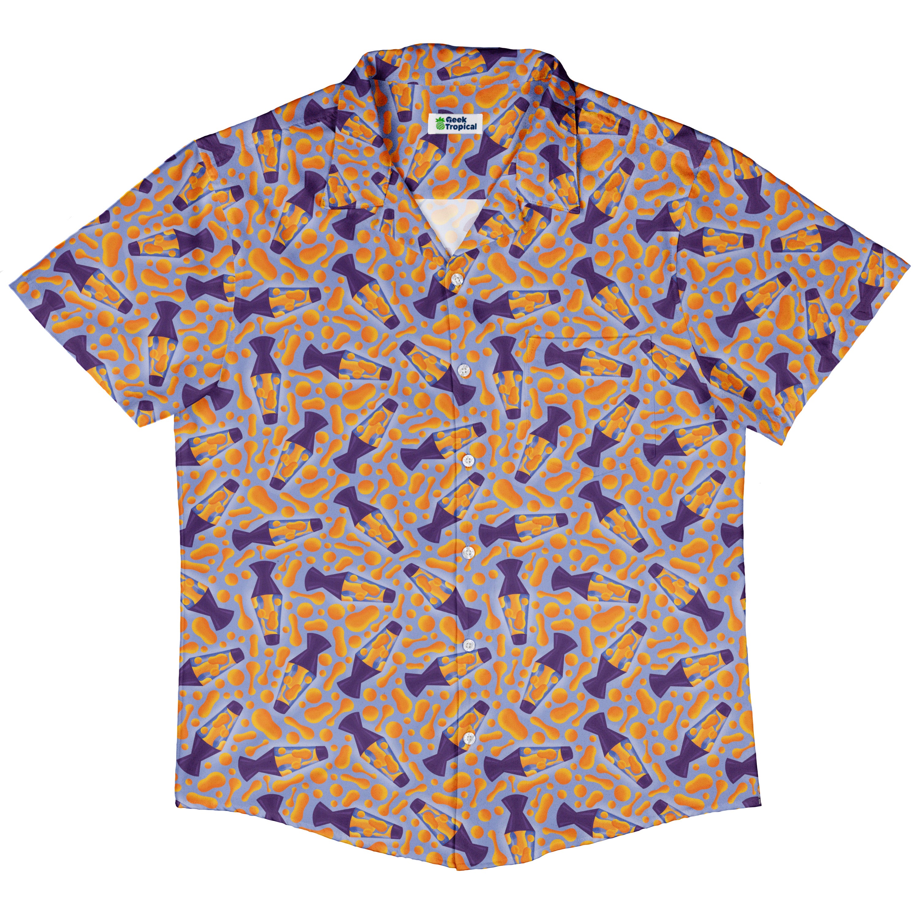 Groovy Lava Lamps Light Button Up Shirt Hawaiian Front