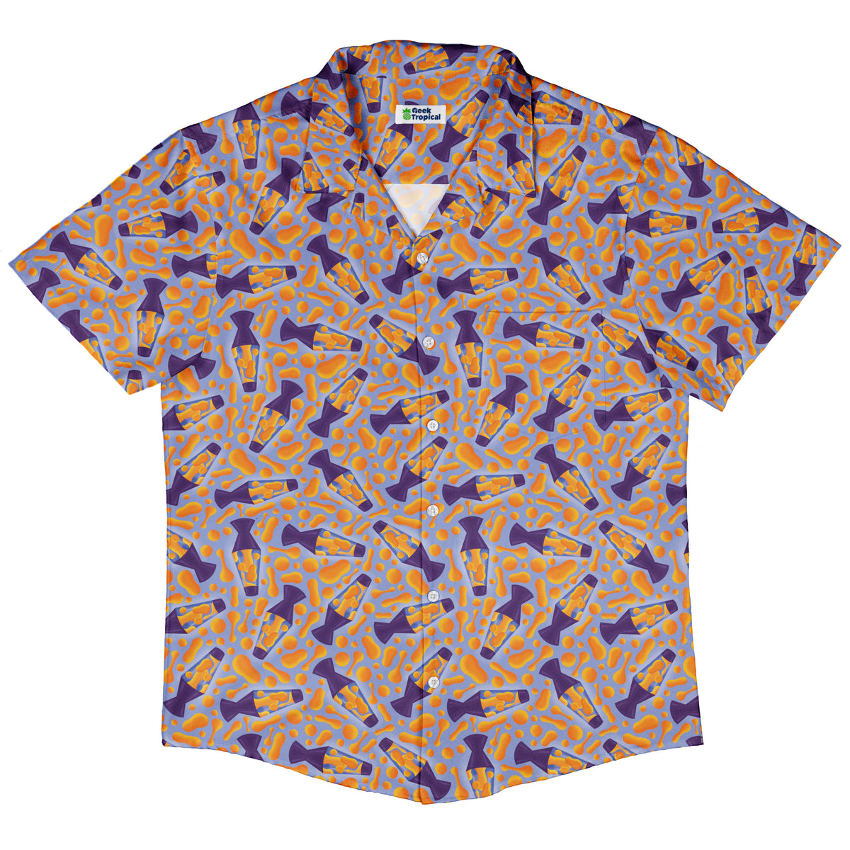 Groovy Lava Lamps Light Button Up Shirt Hawaiian Front