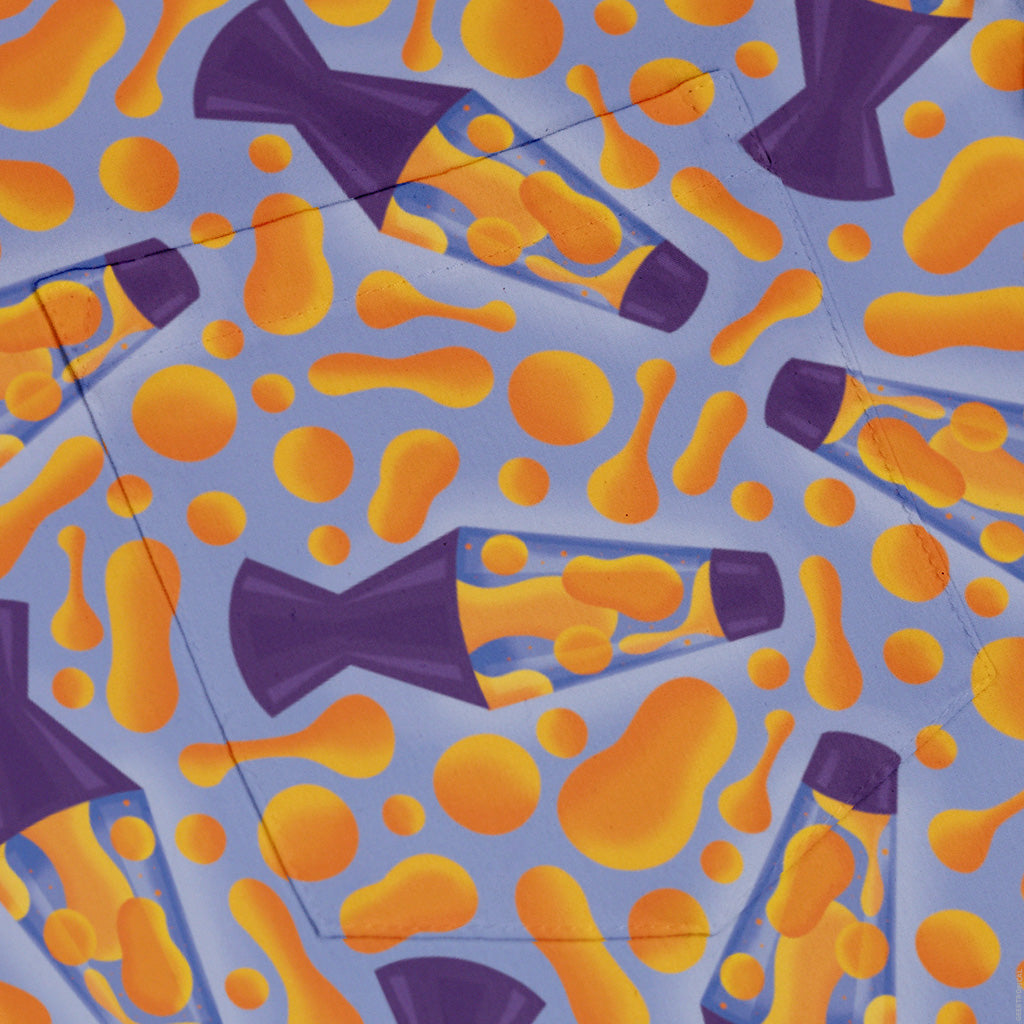 Groovy Lava Lamps Light Button Up Shirt Pocket