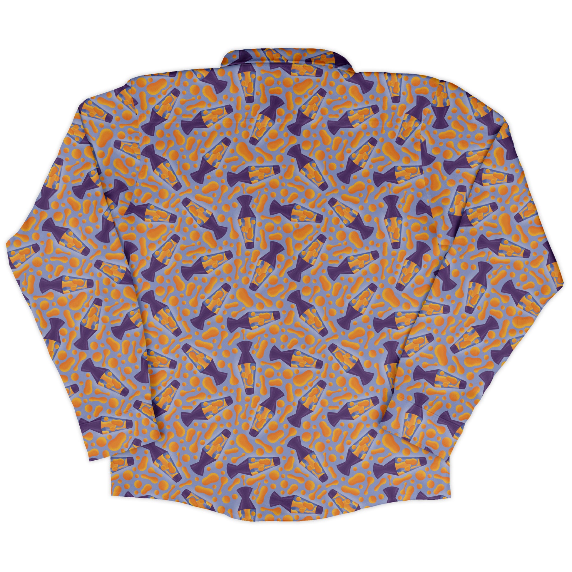 Groovy Lava Lamps Light Long Sleeve Button Up Shirt back