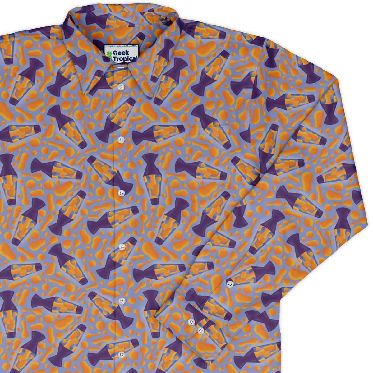 Groovy Lava Lamps Light Long Sleeve Button Up Shirt cover