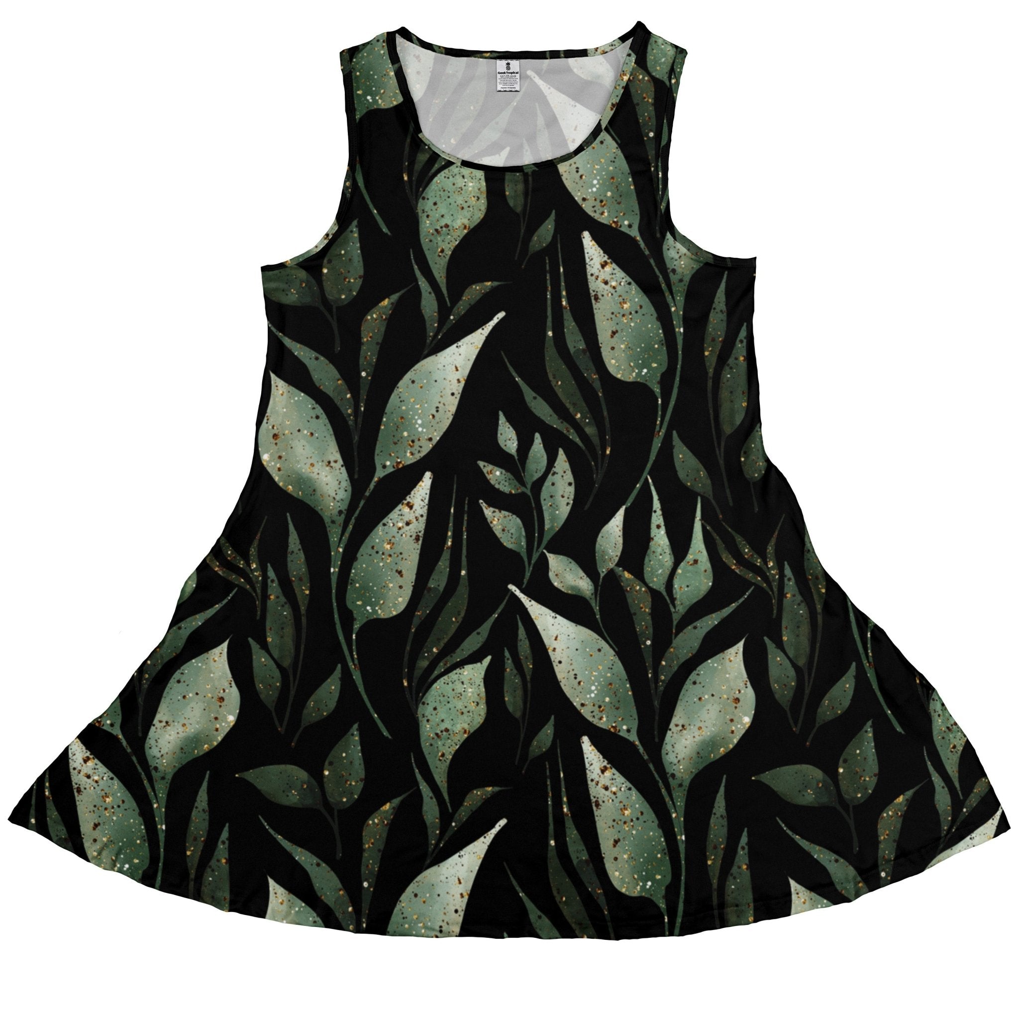 Growing Leaves Metallic Specs Dress Geek Nerd Botany Print lx - C Simple Patterns